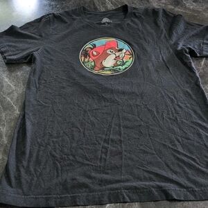 Black T-Shirt with Buc-ee's Cartoon Graphic